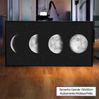 Quadro Decorativo Fases Da Lua 100x50 Cm | Com Moldura Preta